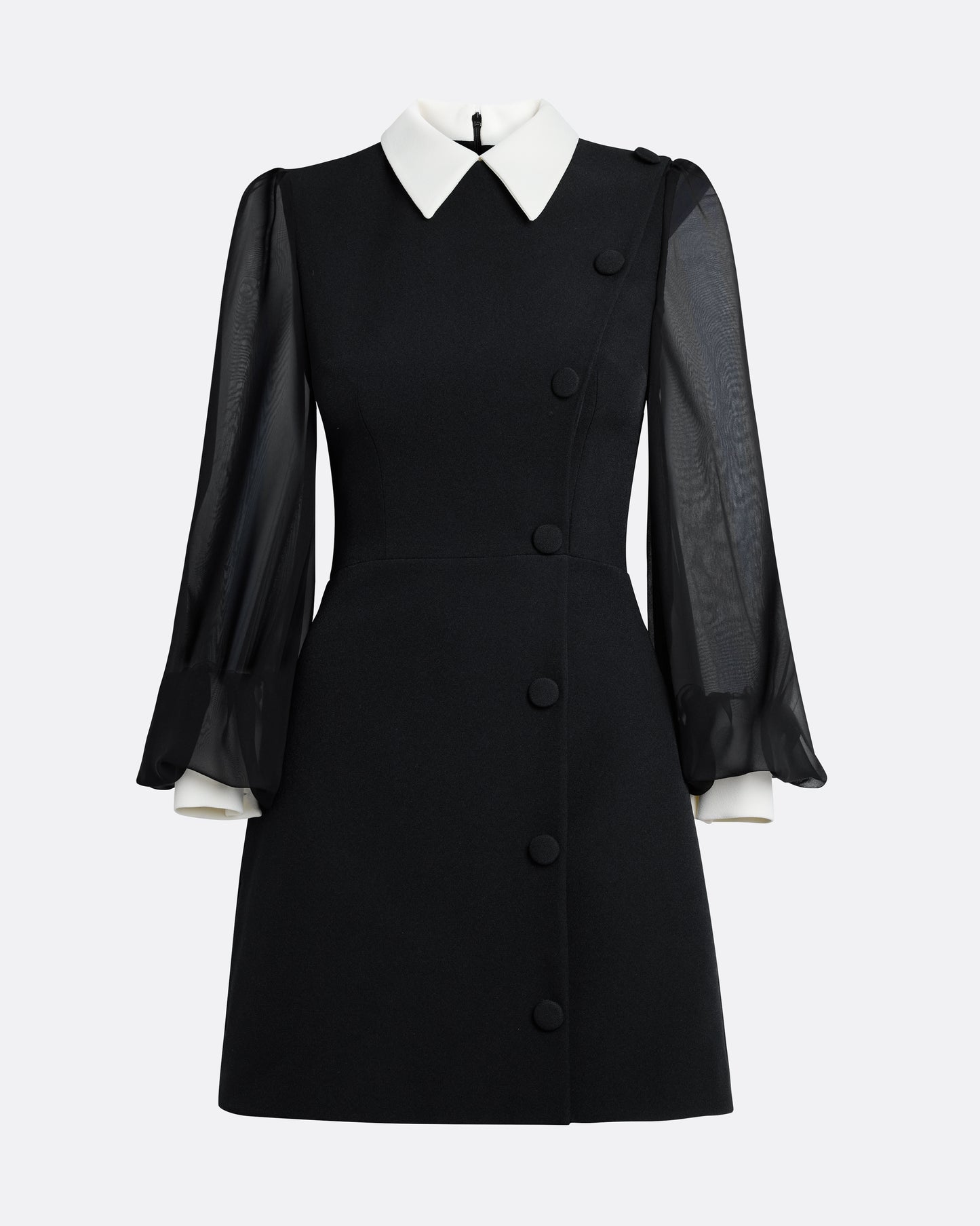 Karena Short Dress in Ivory on Black