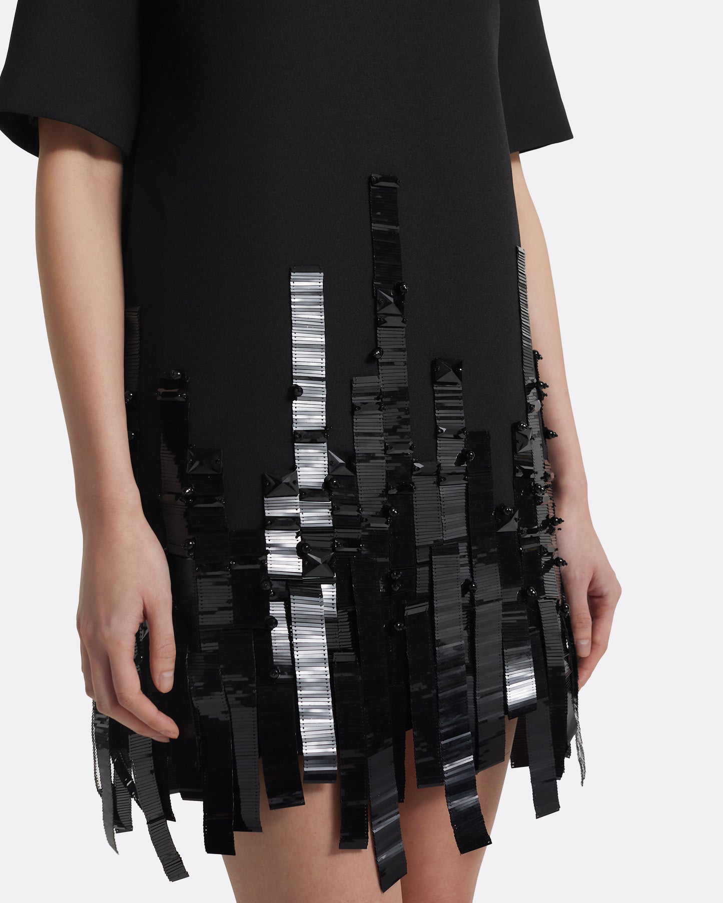 Ripley Short Dress in Black with Black