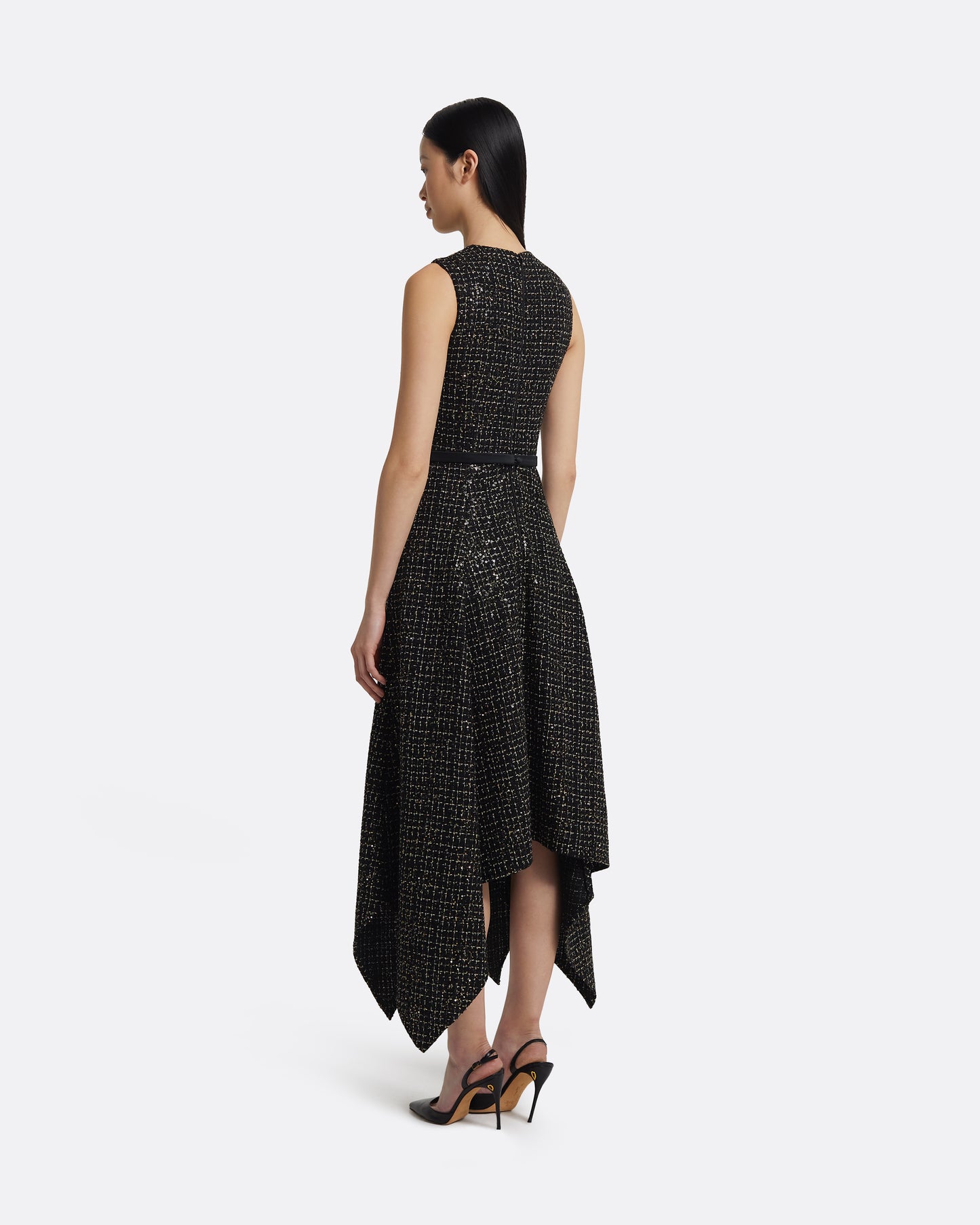 Okimi Dress in Black & Gold