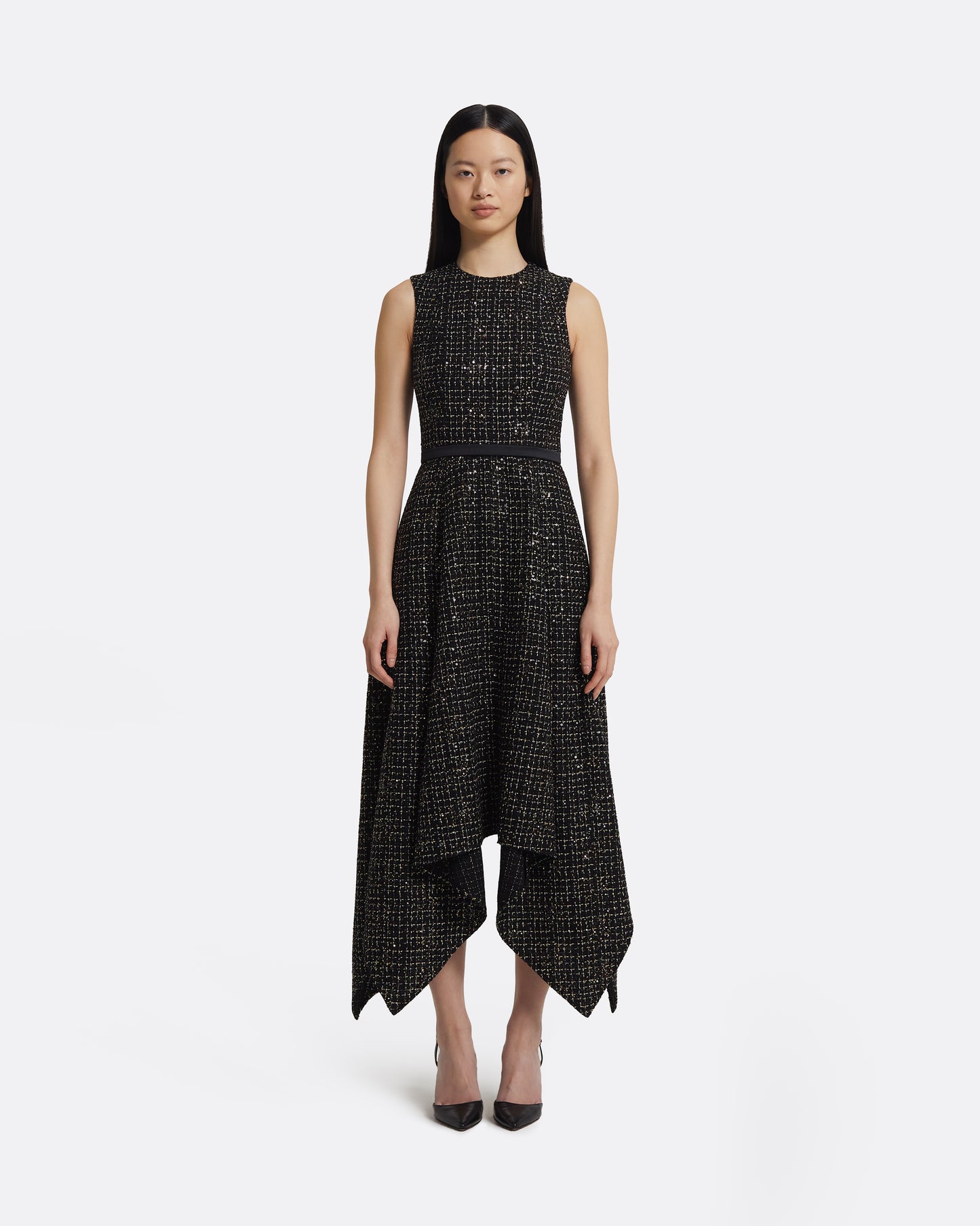 Okimi Dress in Black & Gold