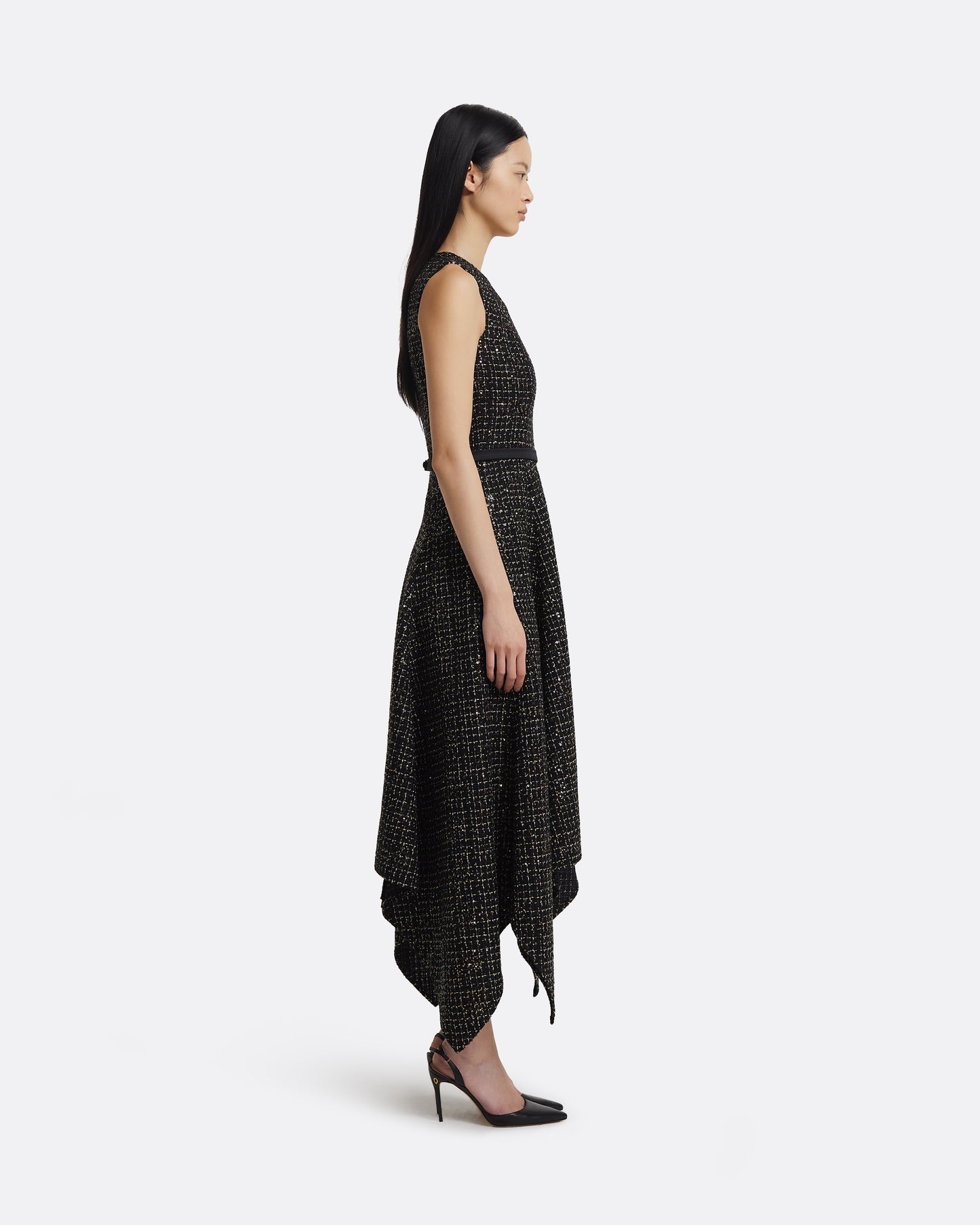 Okimi Dress in Black & Gold