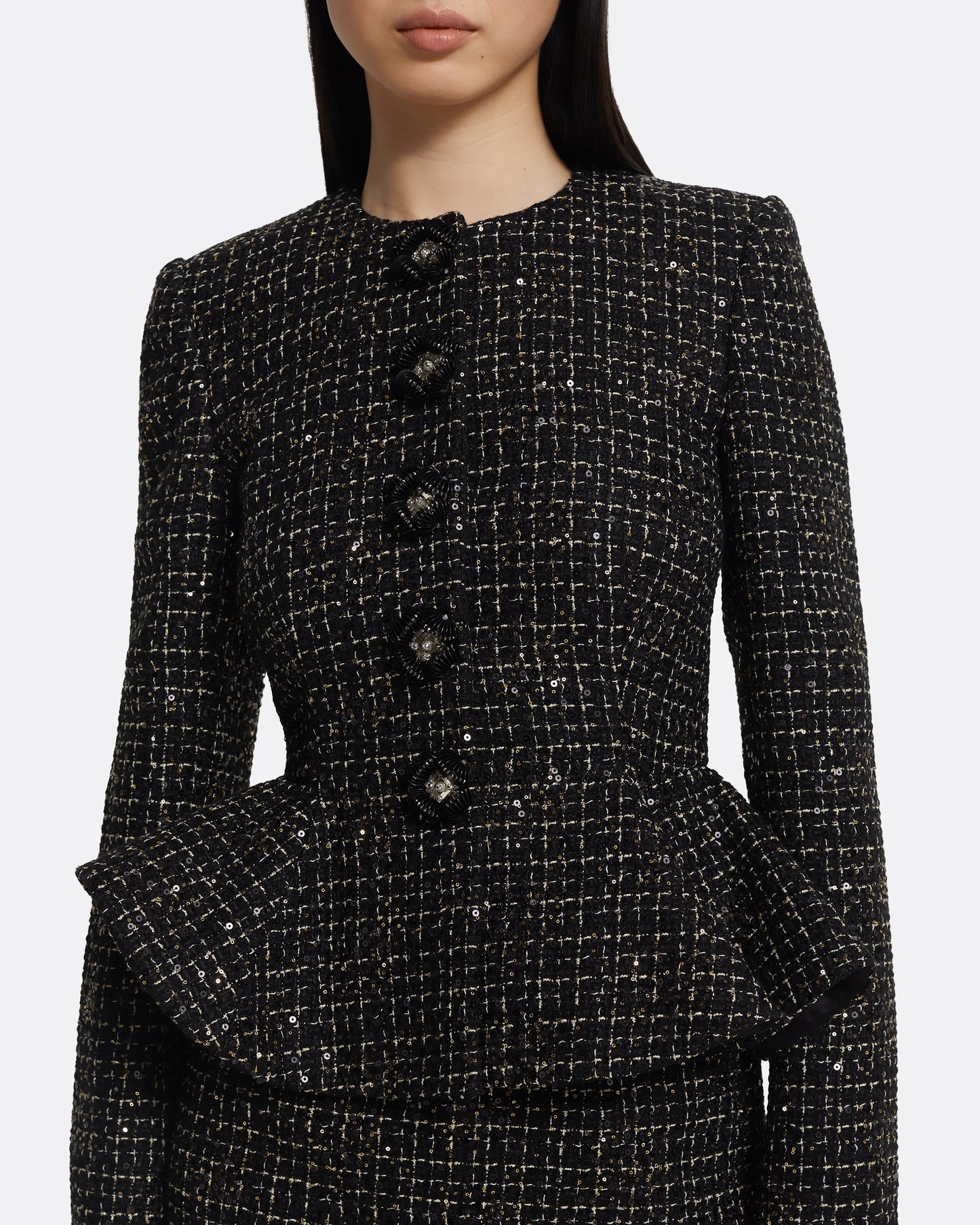 Tomomi Jacket in Black & Gold with Black Pearl