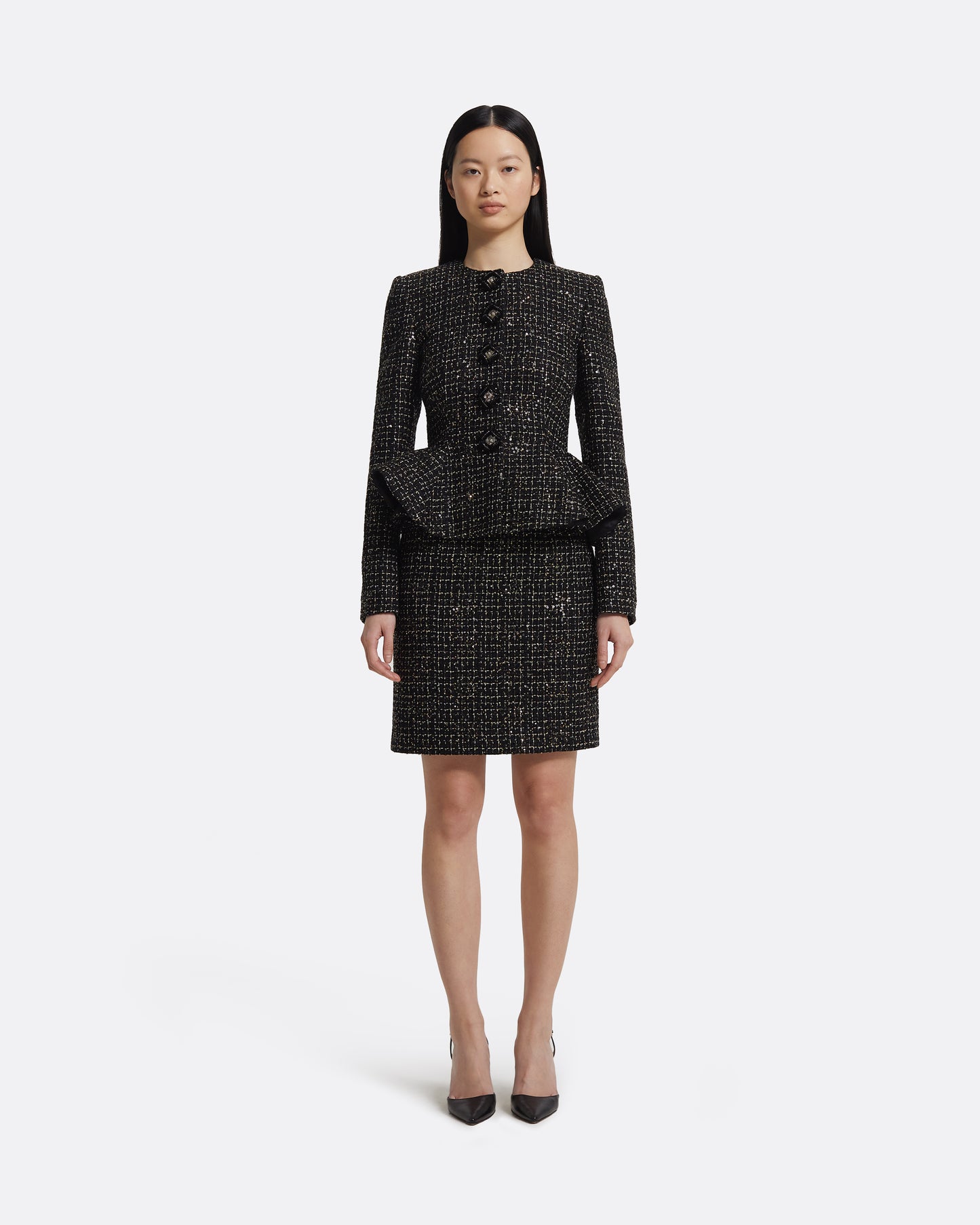 Tomomi Jacket in Black & Gold with Black Pearl