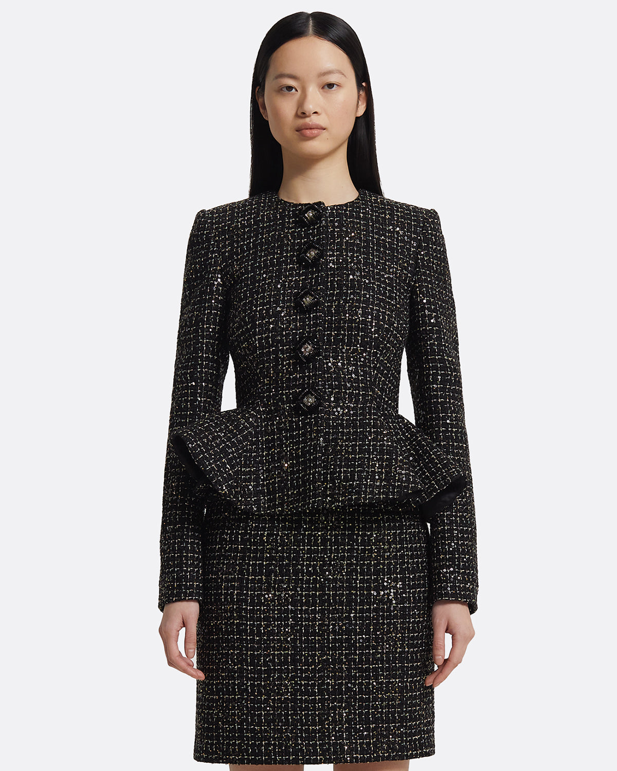 Tomomi Jacket in Black & Gold with Black Pearl