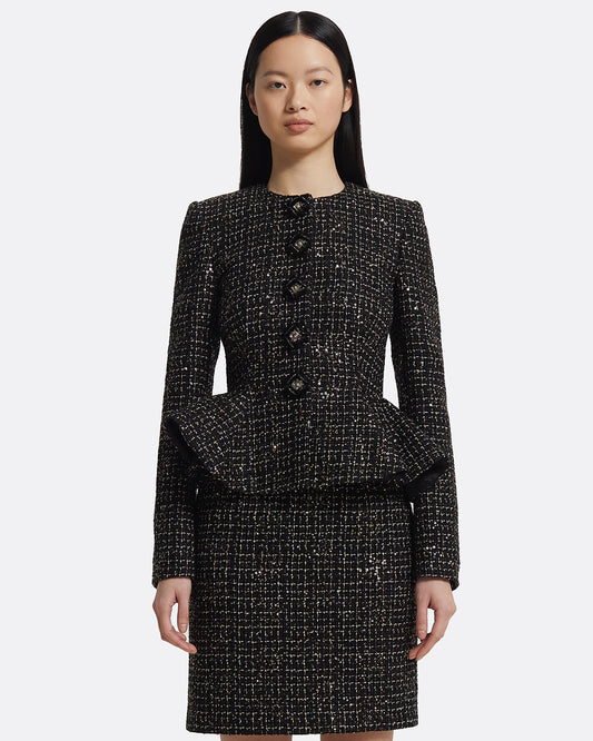 Tomomi Jacket in Black & Gold with Black Pearl