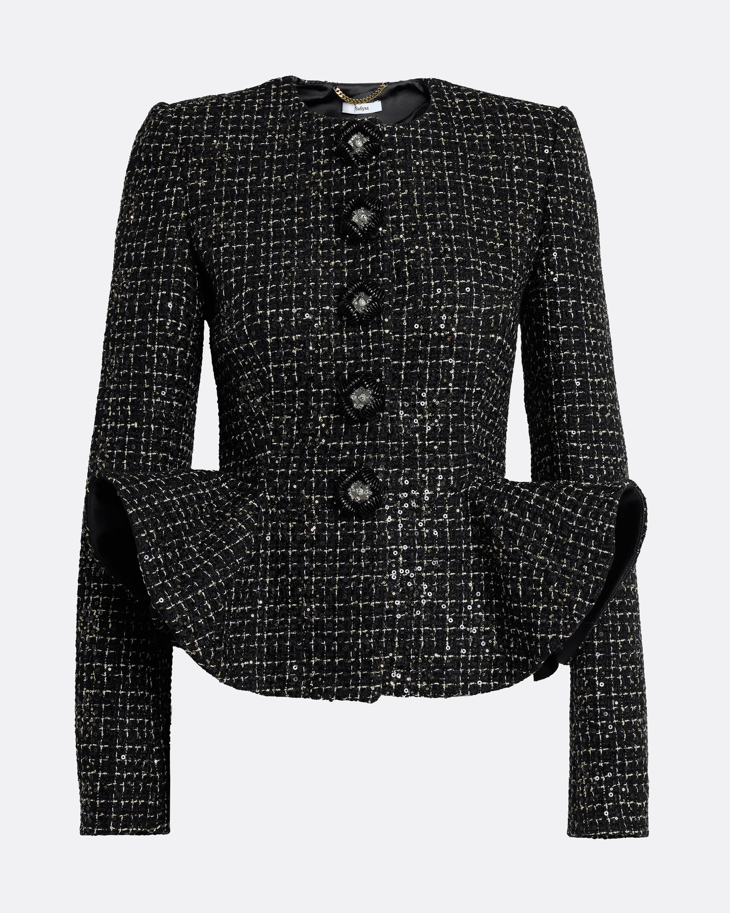 Tomomi Jacket in Black & Gold with Black Pearl