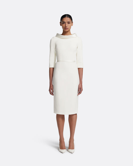 Meryl Midi Dress in Ivory