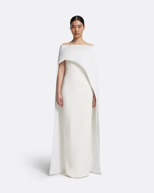 Azrael Long Dress & Maddox Harness in Porcelain