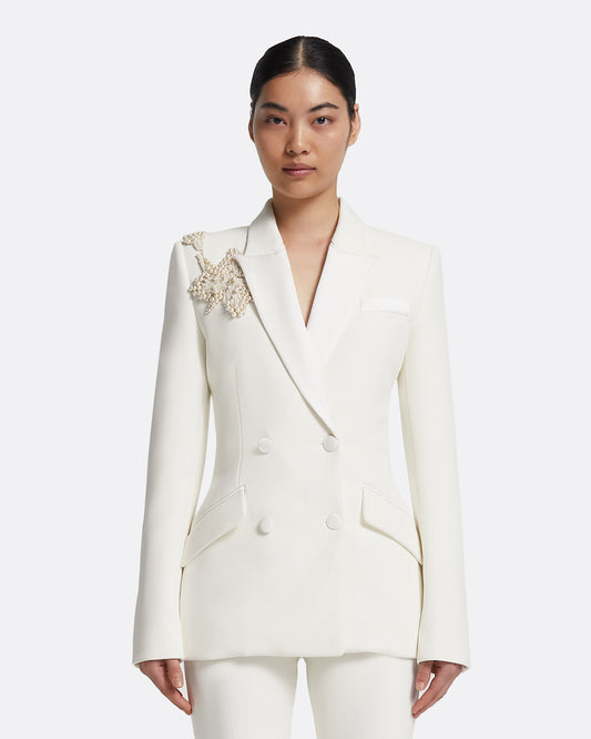 Wynnie Jacket in Ivory with Pearl Embroidery