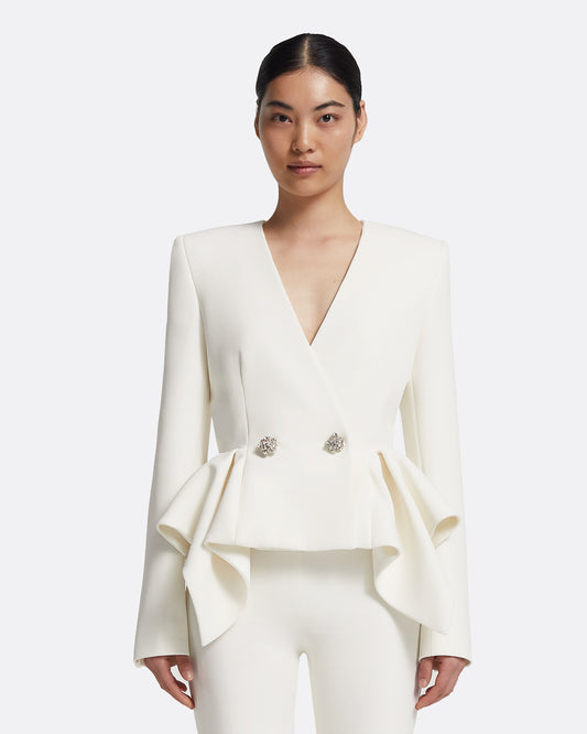 Renna Jacket in Ivory with Crystal