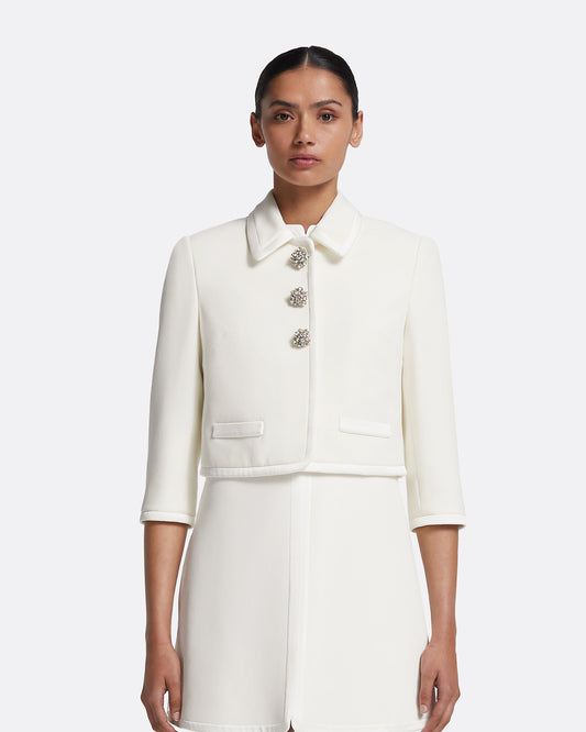 Niina Jacket in Ivory with Crystal