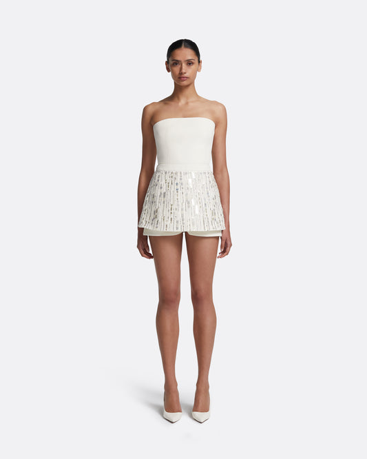 Matilda Skirt in Ivory with Crystal Embellishment