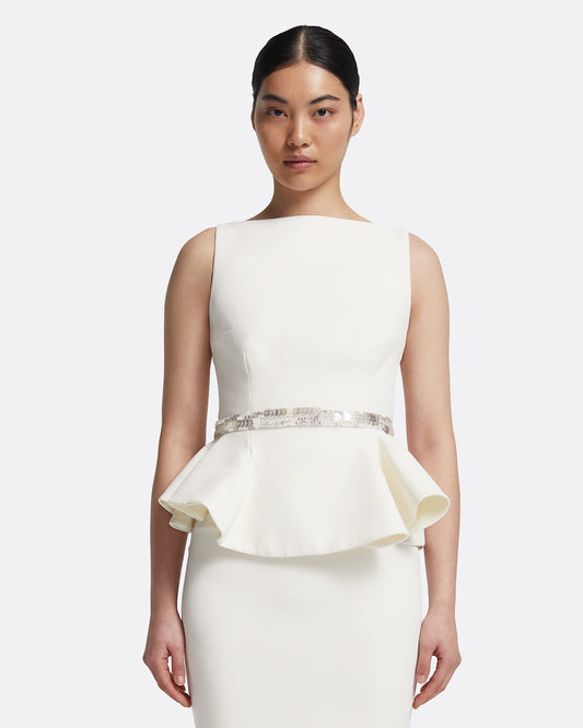 Komomi Top in Ivory with Crystal