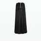 Bianca Black Long Dress With Embroidered Belt