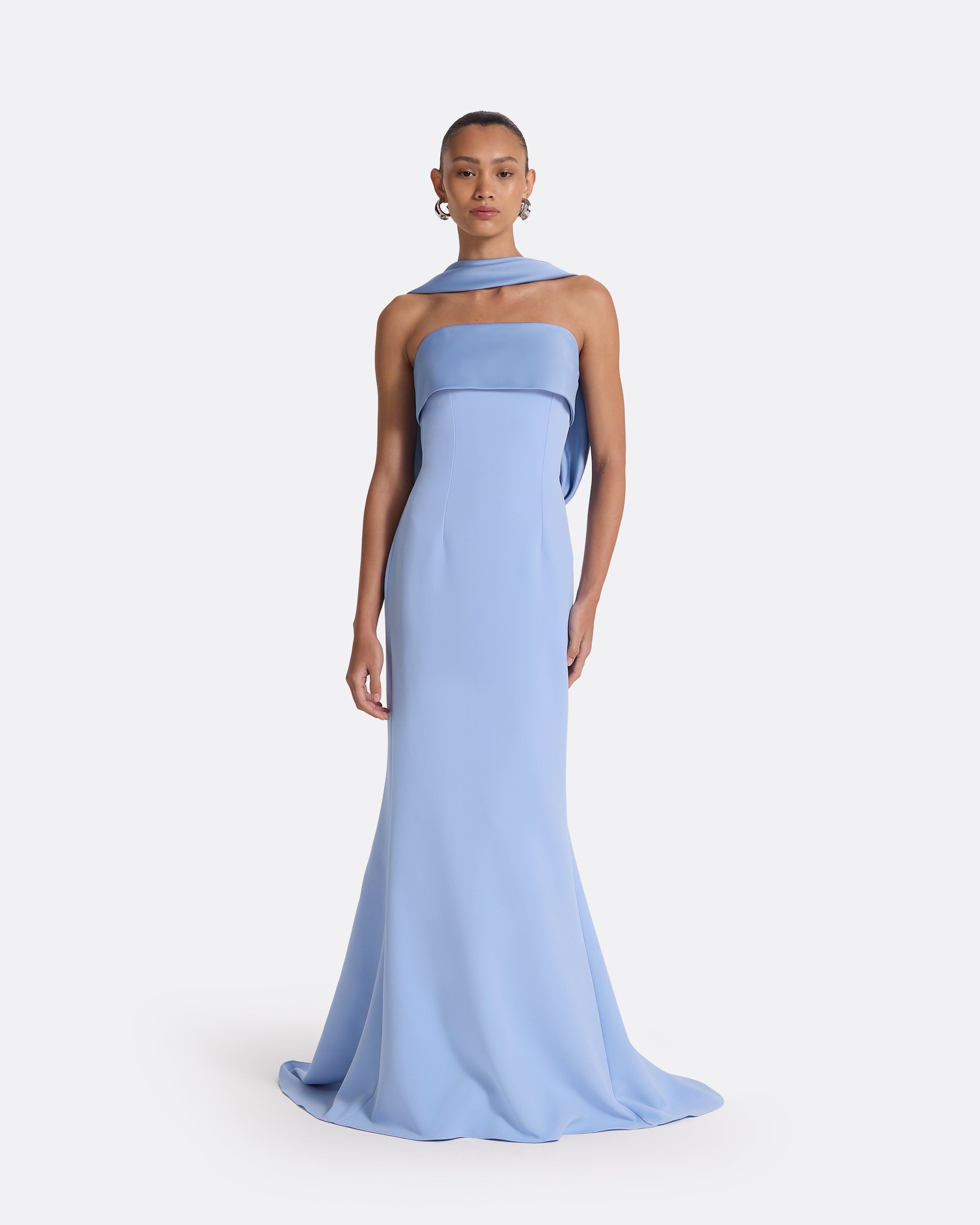 Roshana Carolina Blue Long Dress – Safiyaa London