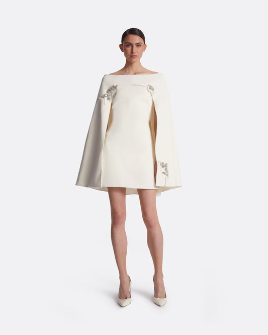 Manorel Ivory Broken Jewellery Embroidered Harness & Rowan Dress