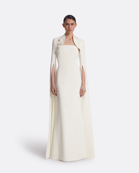 Amari Ivory Harness & Soshin Dress With Carnation Embroidery