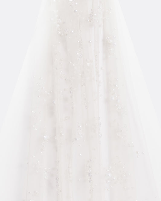 Edith Gypsophilia Embroidered Veil