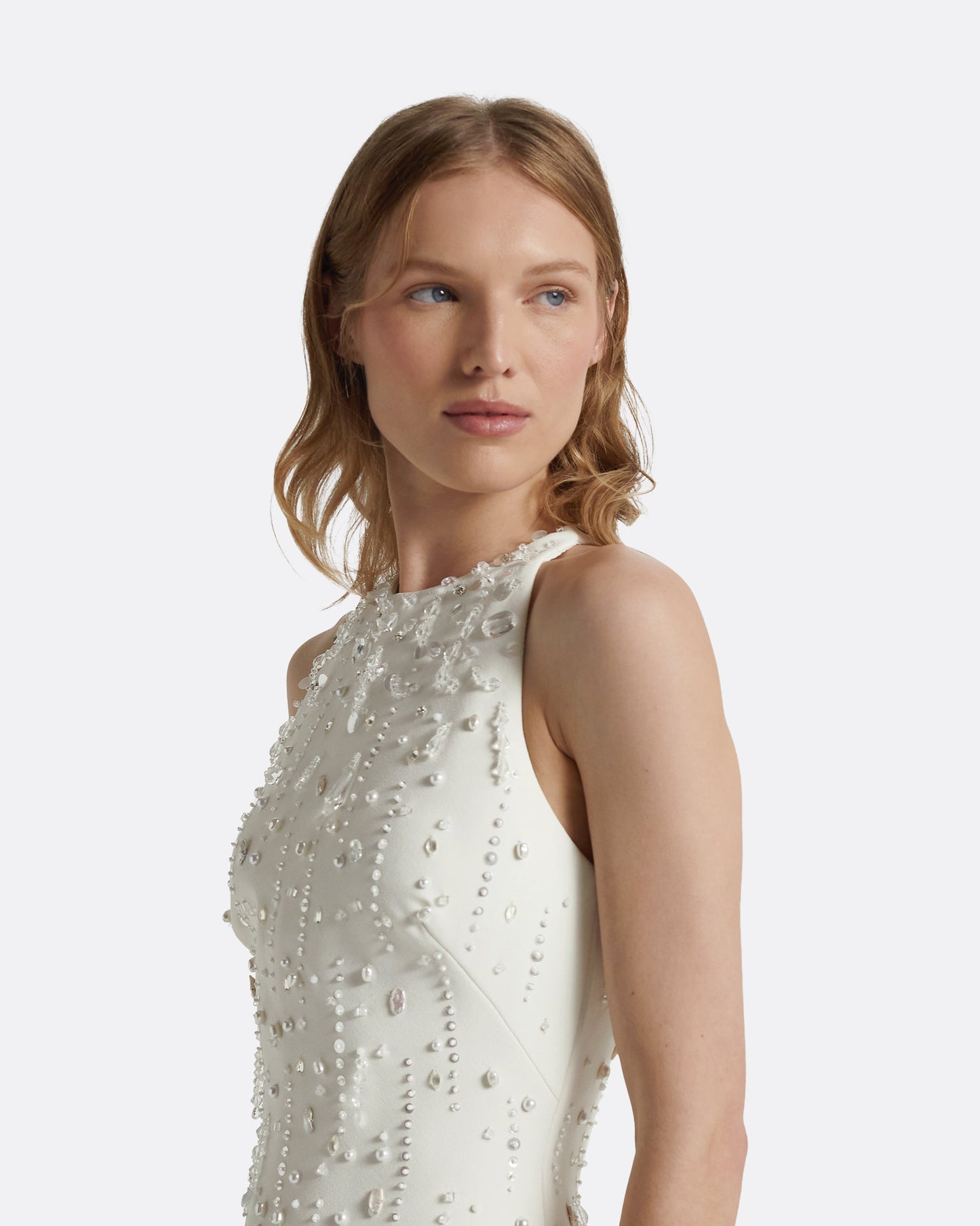 Rosmand Ivory Short Dress