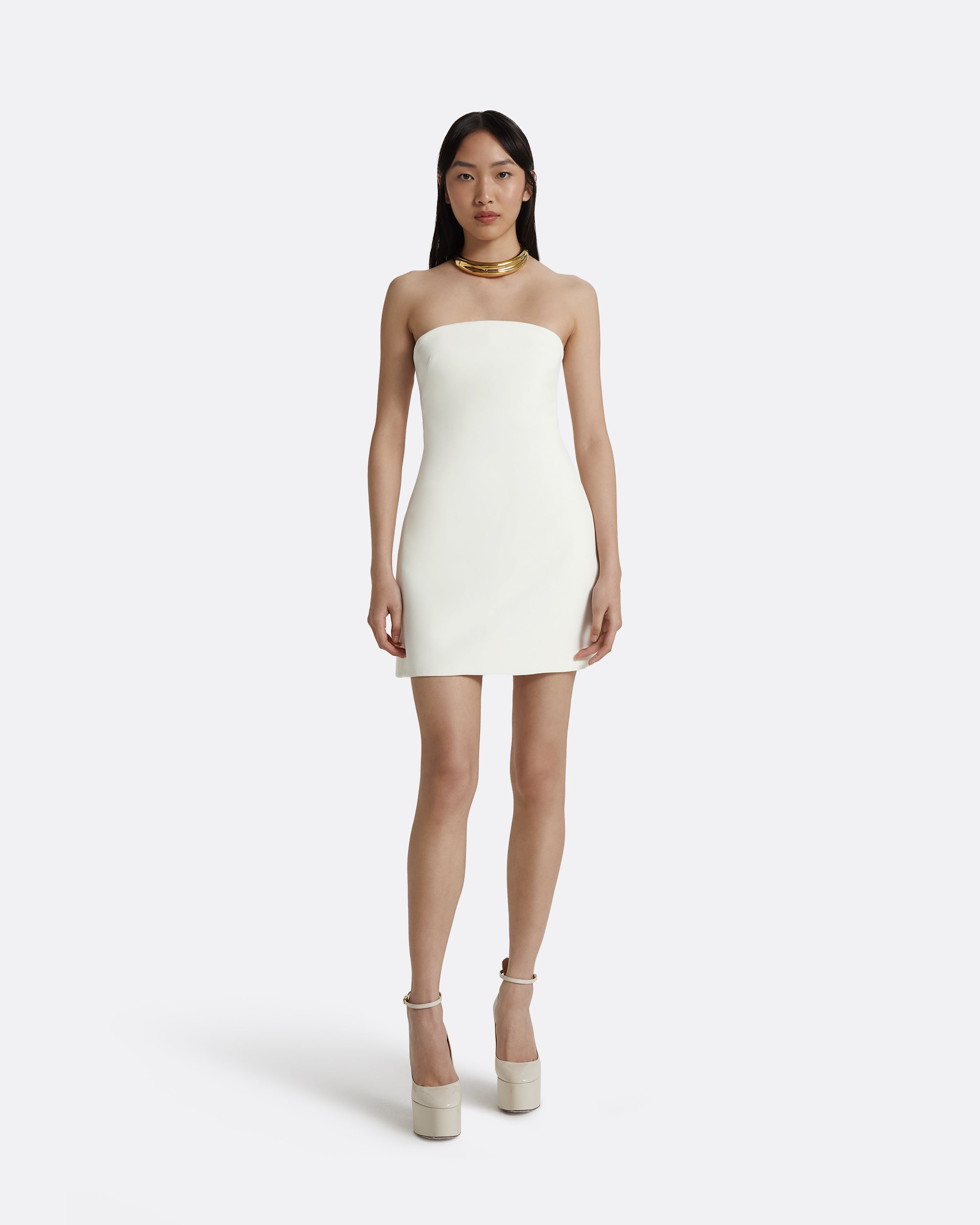 Rowan Ivory Short Dress – Safiyaa London