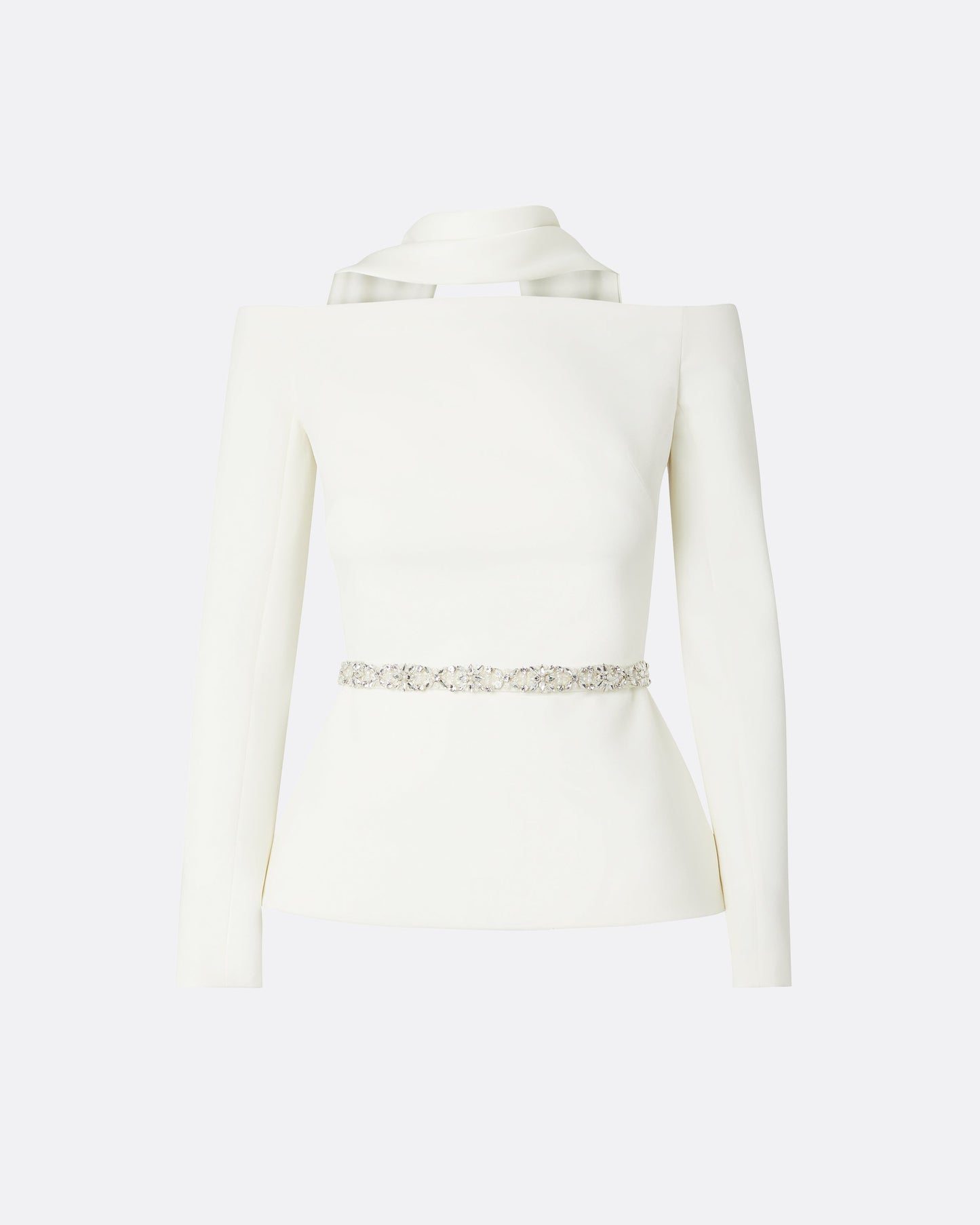 Lucile Ivory Top With Embroidered Belt