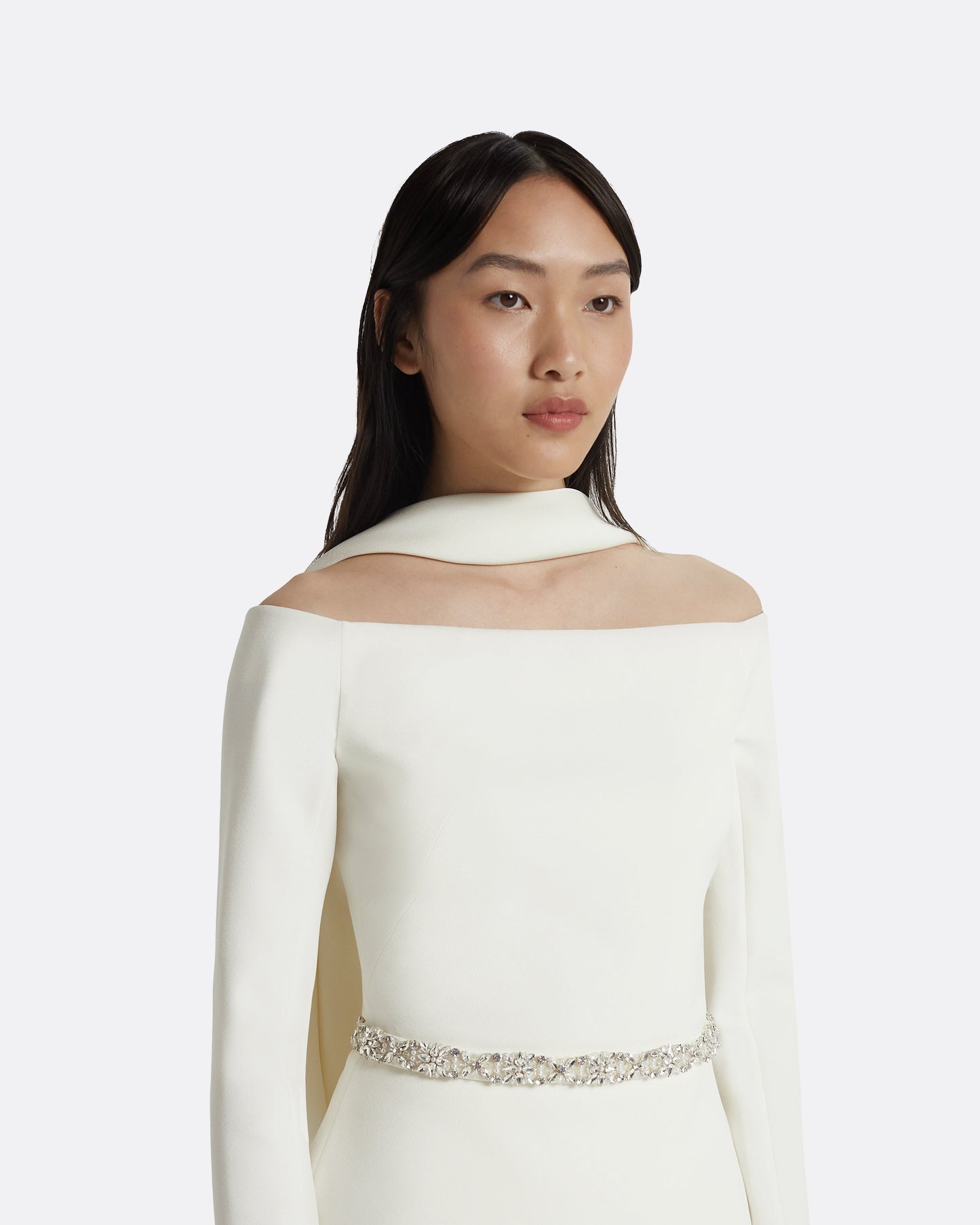 Lucile Ivory Top With Embroidered Belt