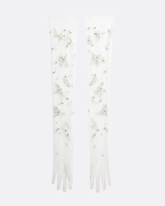 Astin Ivory & Pearl Floral Gloves