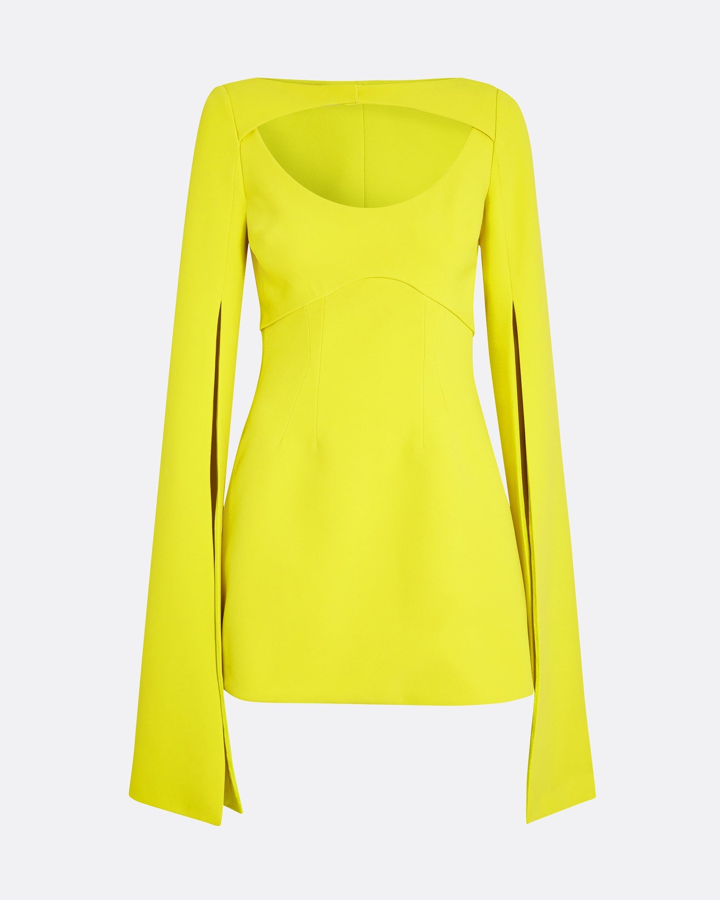 Mila Chartreuse Embroidered Short Dress