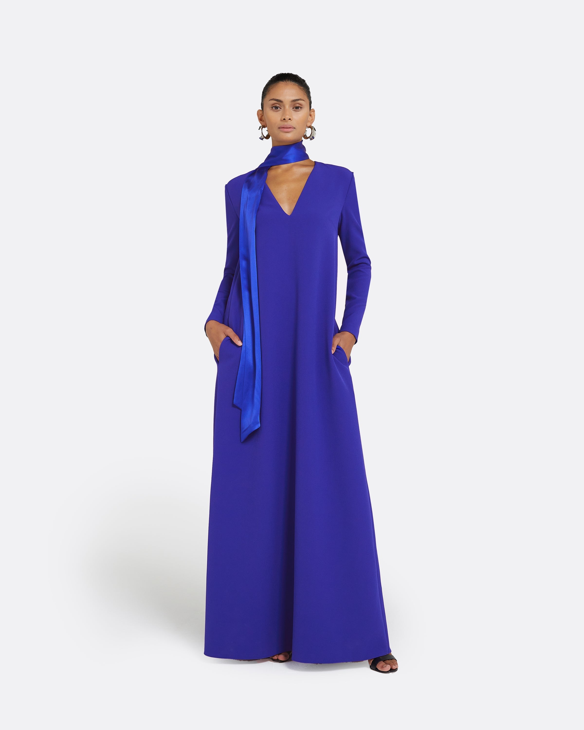 Aleah Azure Blue Long Dress – Safiyaa London