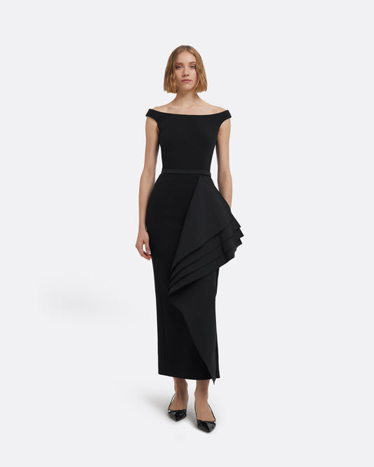 Bree Midi Dress in Black