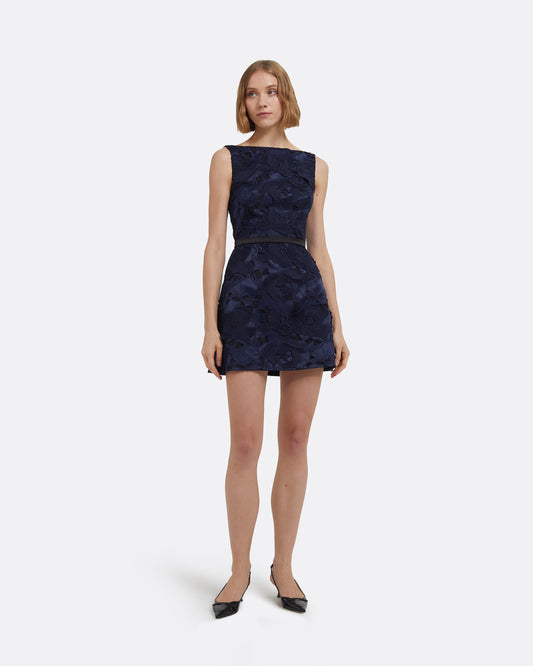 Gren Short Dress in Navy