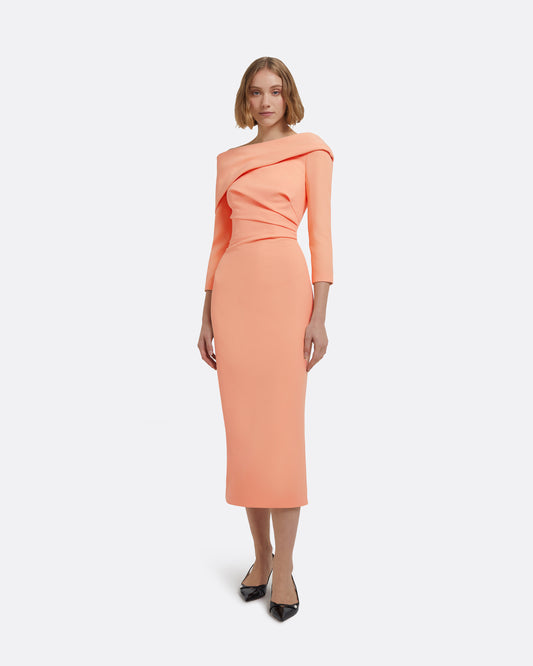 Vera Midi Dress in Apricot