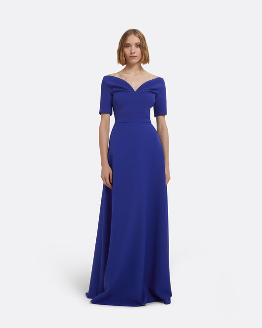 Lydia Long Dress in Skiathos Blue