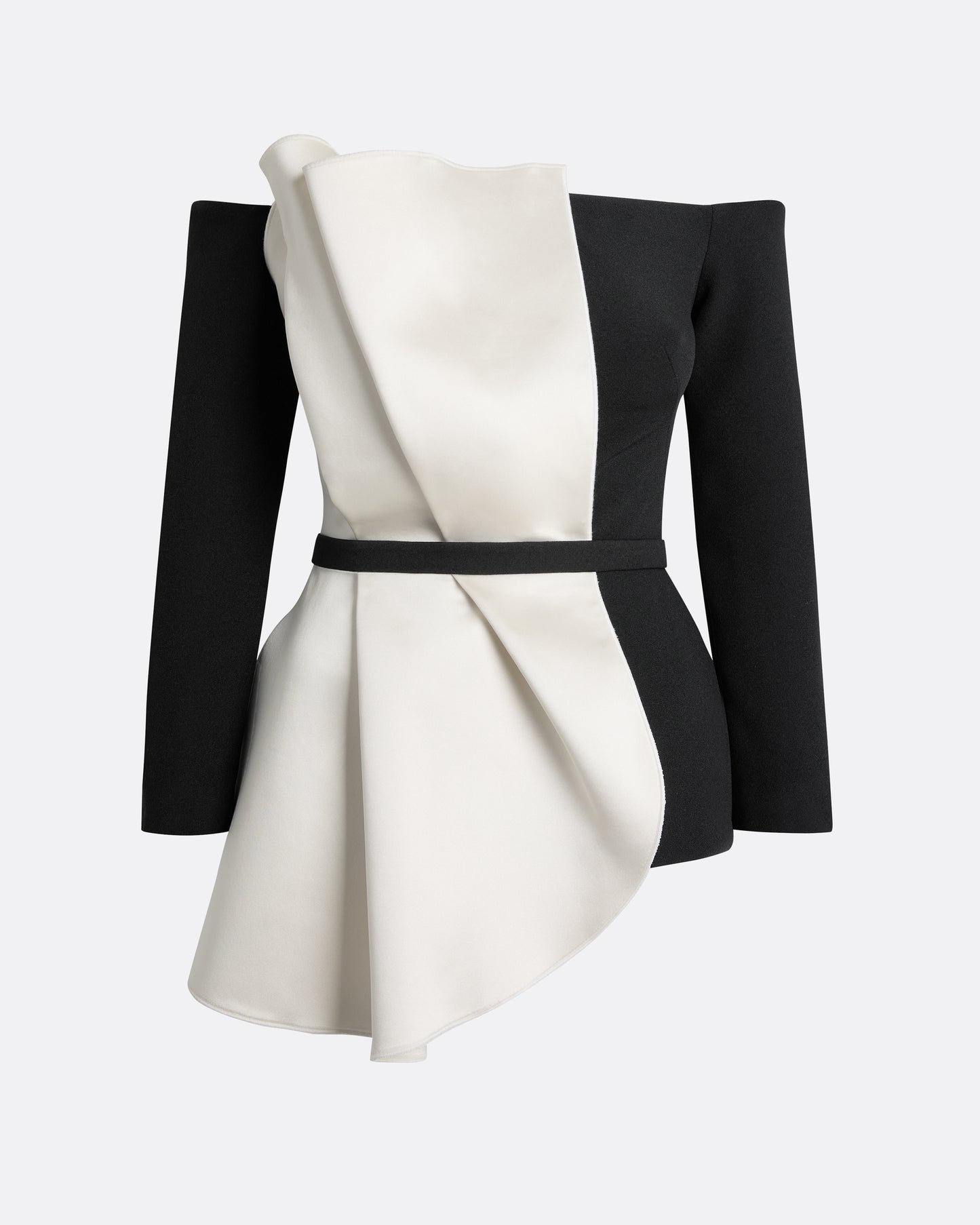 Yuka Top in Ivory On Black