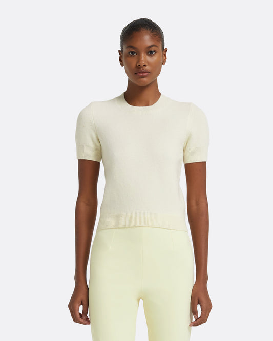 Zade Knitted T-Shirt in Ivory