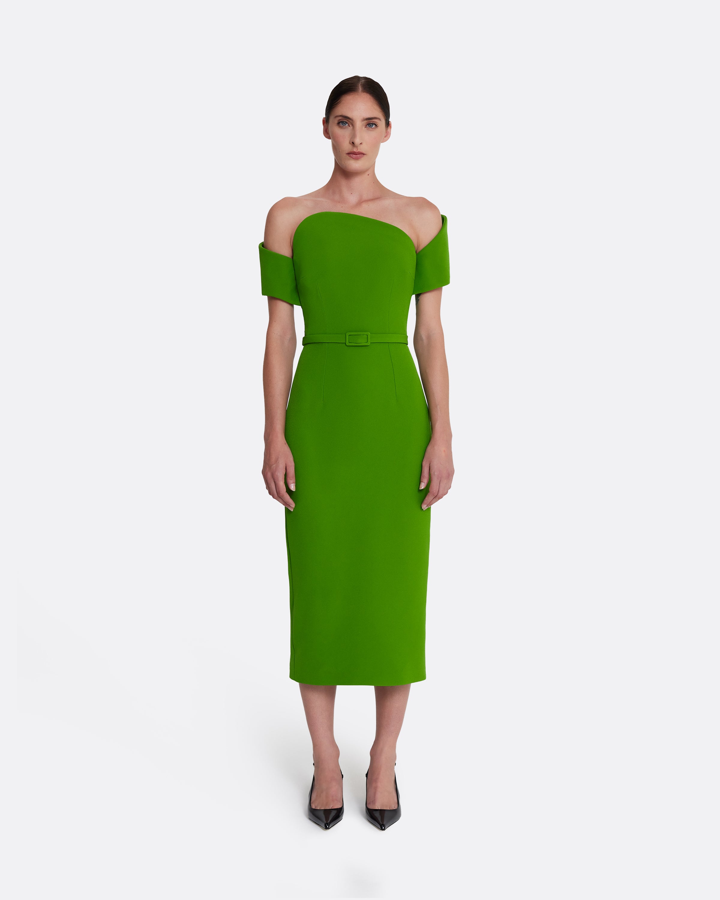 verdant green dress Marcellina Long Dress in Verdant Green with Multi-greens FR42 - US10