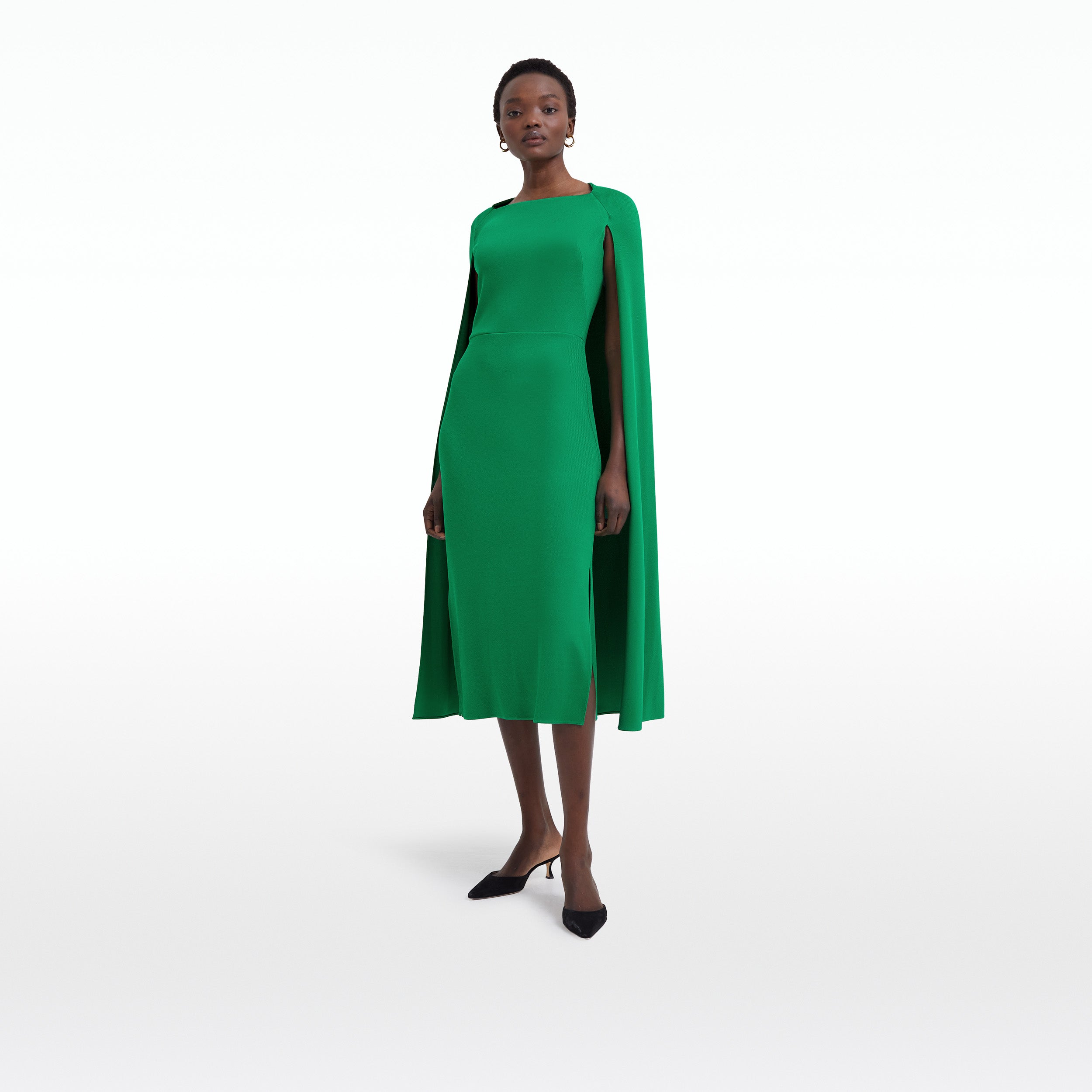 Zara green dress midi 2025
