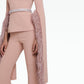 Tavia Dusty Pink Feather-Trimmed Top
