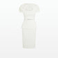 Briante Ivory Midi Dress With Embroidered Belt
