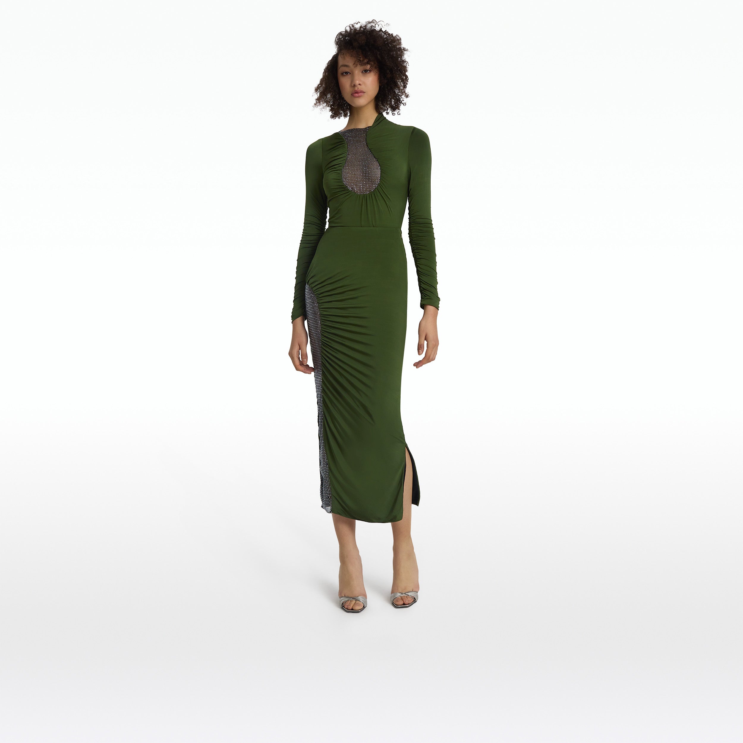 Jessica Olive Midi Dress