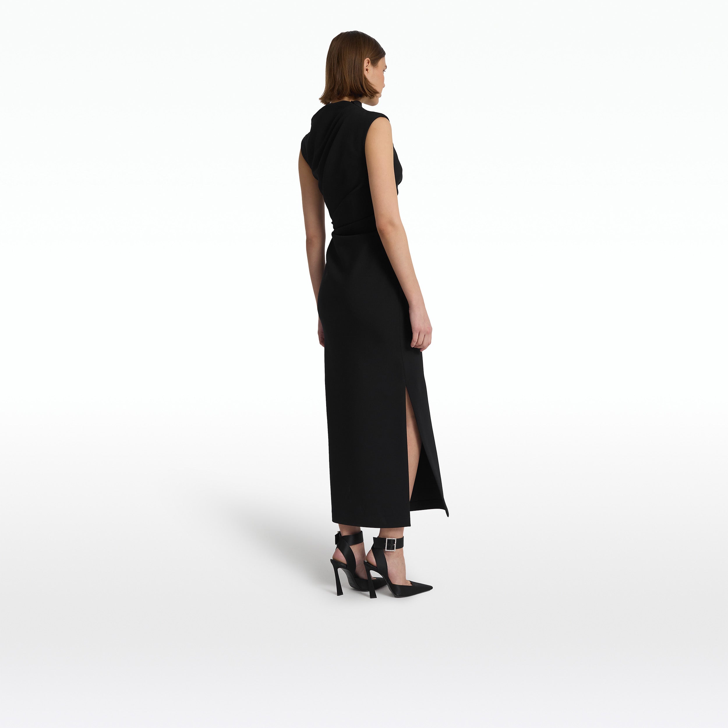 Salena Black Midi Dress