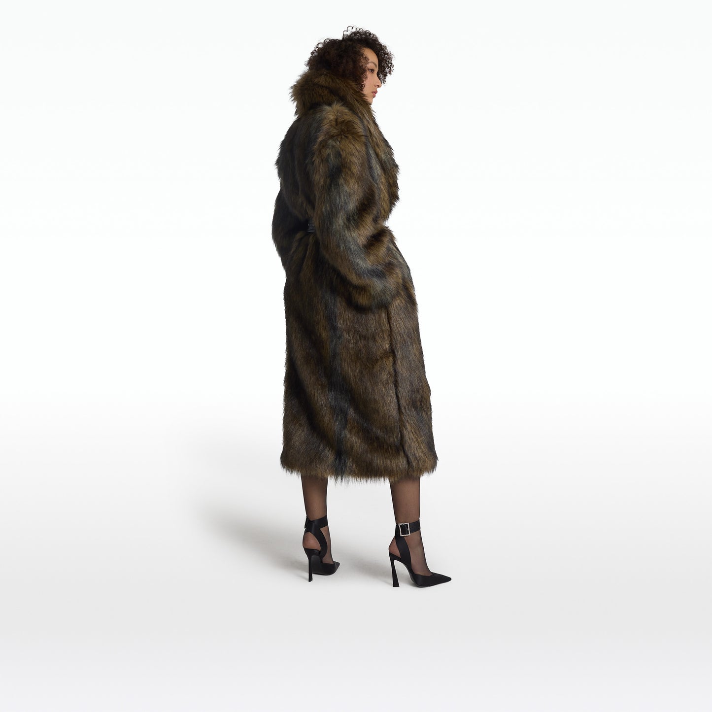 Anital Brown Faux Fur Coat