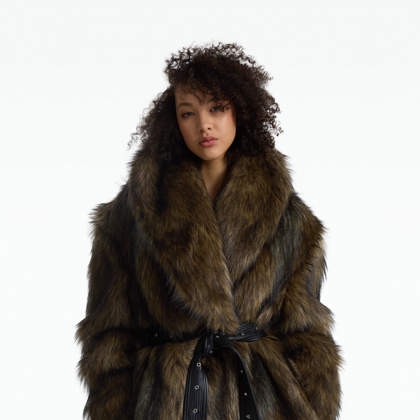 Anital Brown Faux Fur Coat