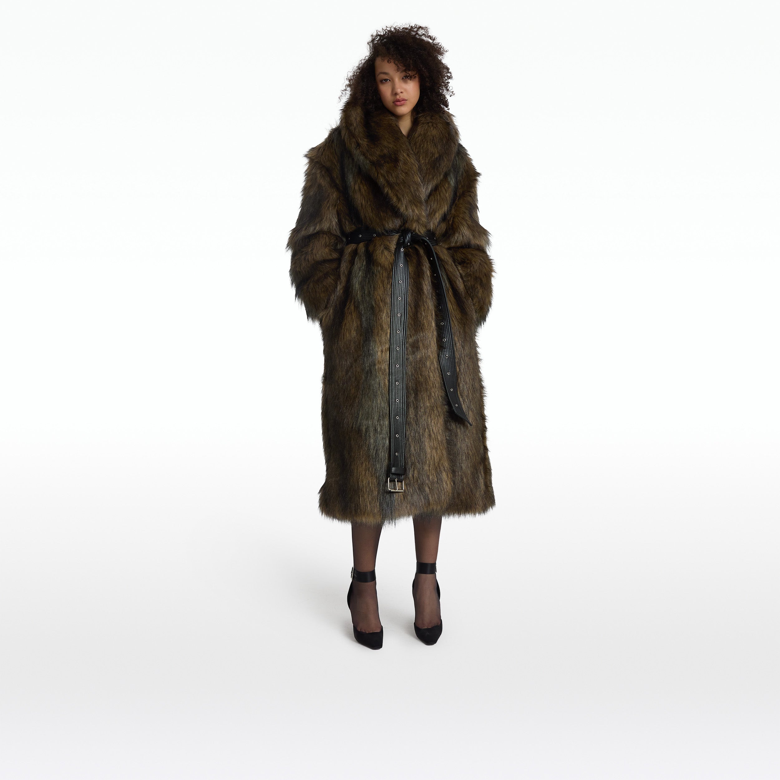 Anital Brown Faux Fur Coat