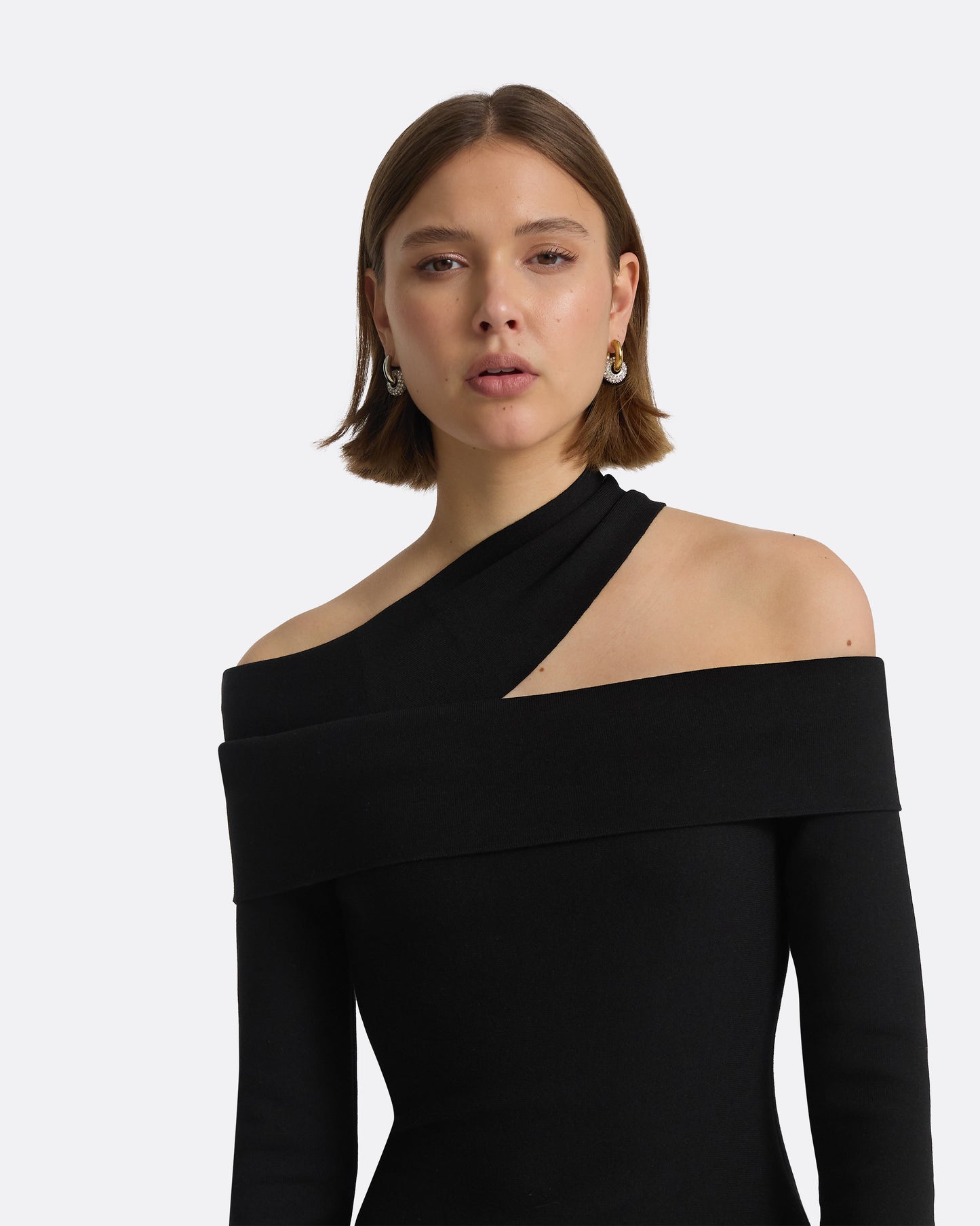 Tuiren Black Knit Midi Dress