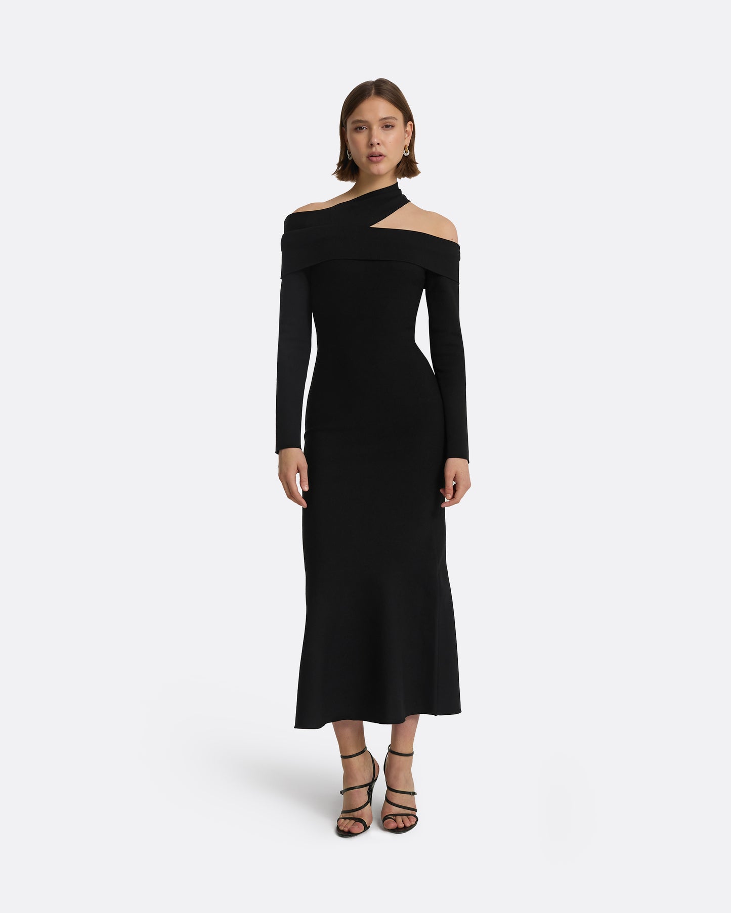 Tuiren Black Knit Midi Dress