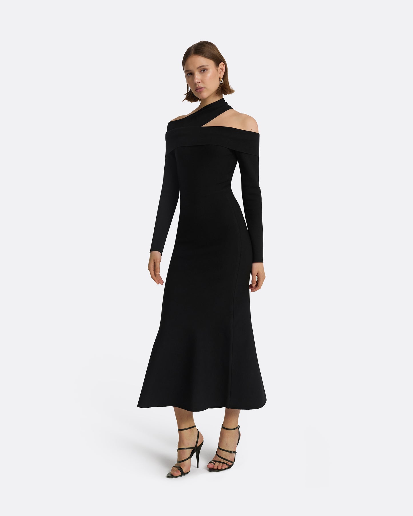 Tuiren Black Knit Midi Dress