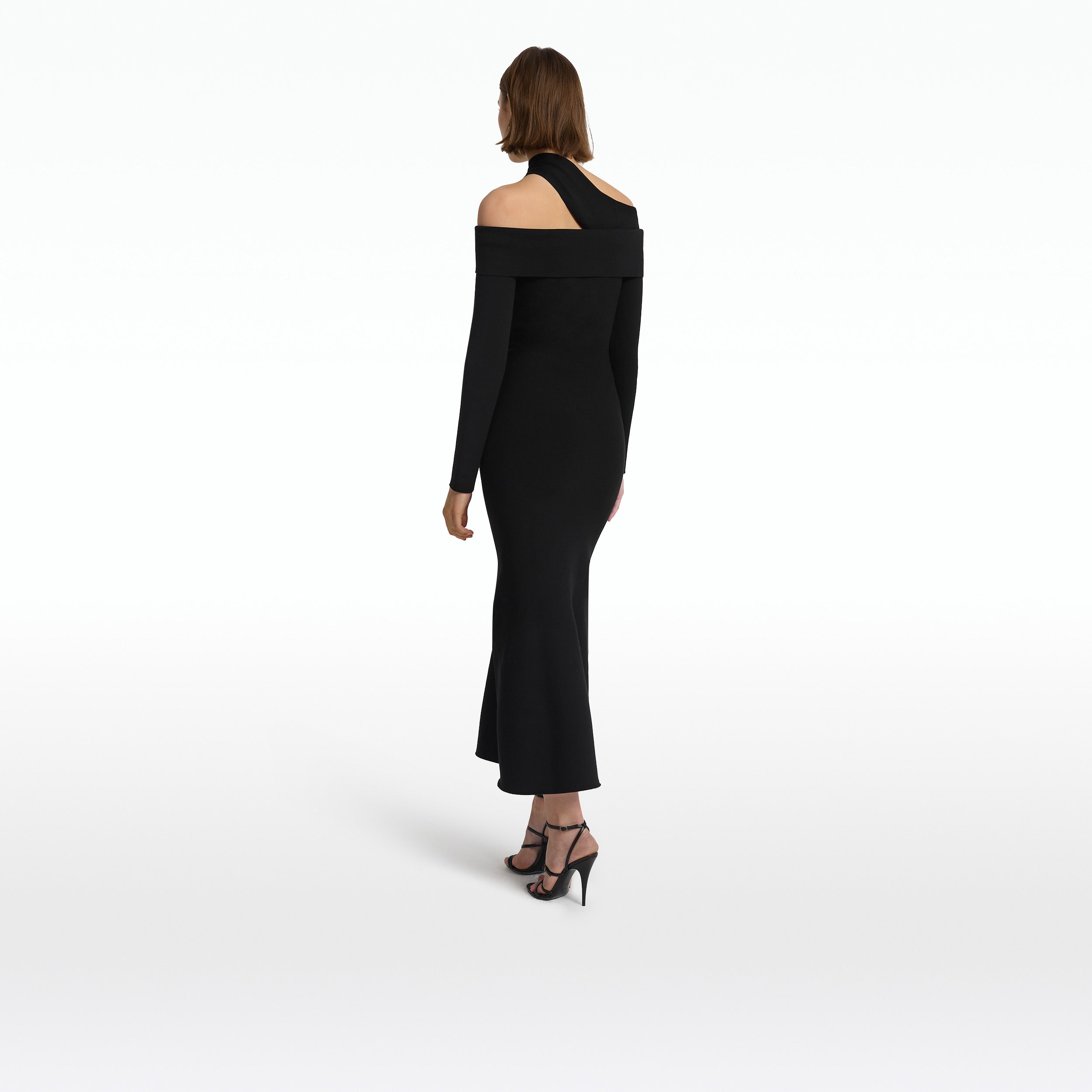 Tuiren Black Knit Midi Dress