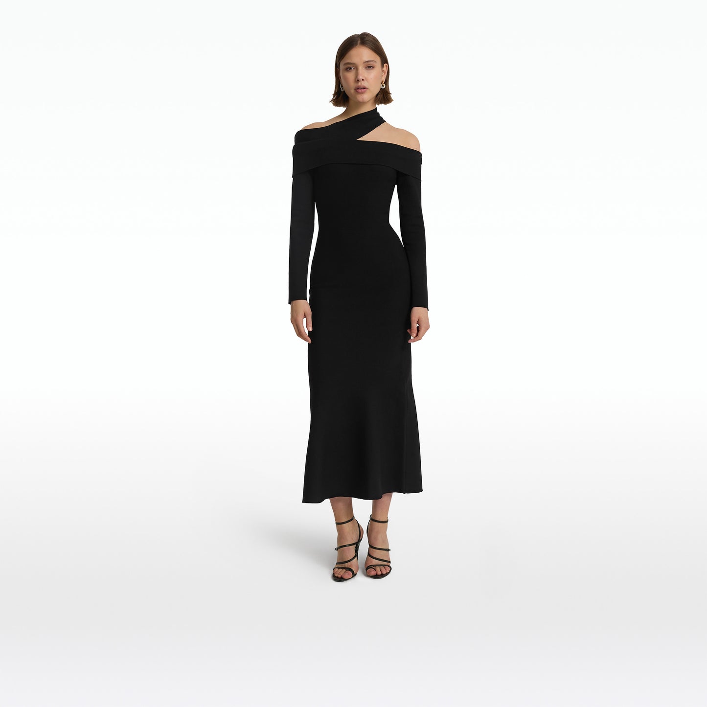 Tuiren Black Knit Midi Dress