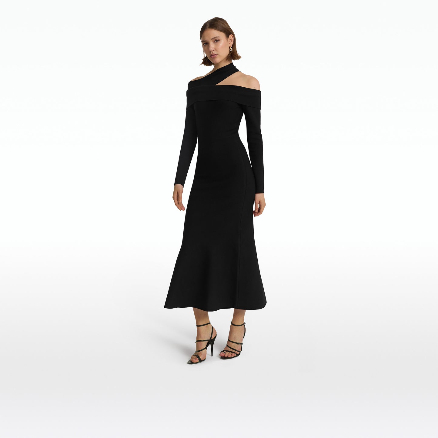 Tuiren Black Knit Midi Dress